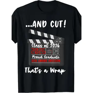5th Grade 2026 Last Day End of School Graduation Funny T-Shirt Casual Boys'and Girls' Cotton T-Shirts for a Simple Spring/Summer Charm Size 120-160 (3-13Y)