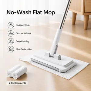 Multifunctional Lazy Flat Mop with 1-Click Cloth Swap, 360° Rotating Head, Lightweight Reusable Towel, Home & Apartment Wall & Floor Sanitizing Household Cleaning Tool