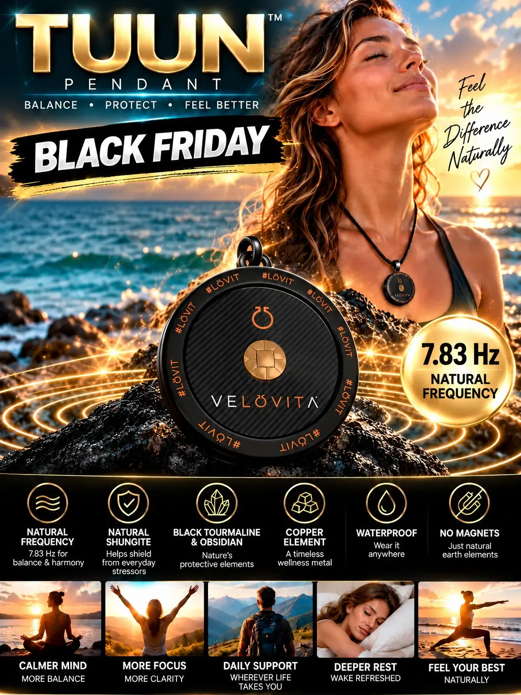 Early Black Friday Tuun RESONATE Everyday Wearable Wellness Accessory Pendant Necklace Natural Harmony Emf Shielding Stress Relief