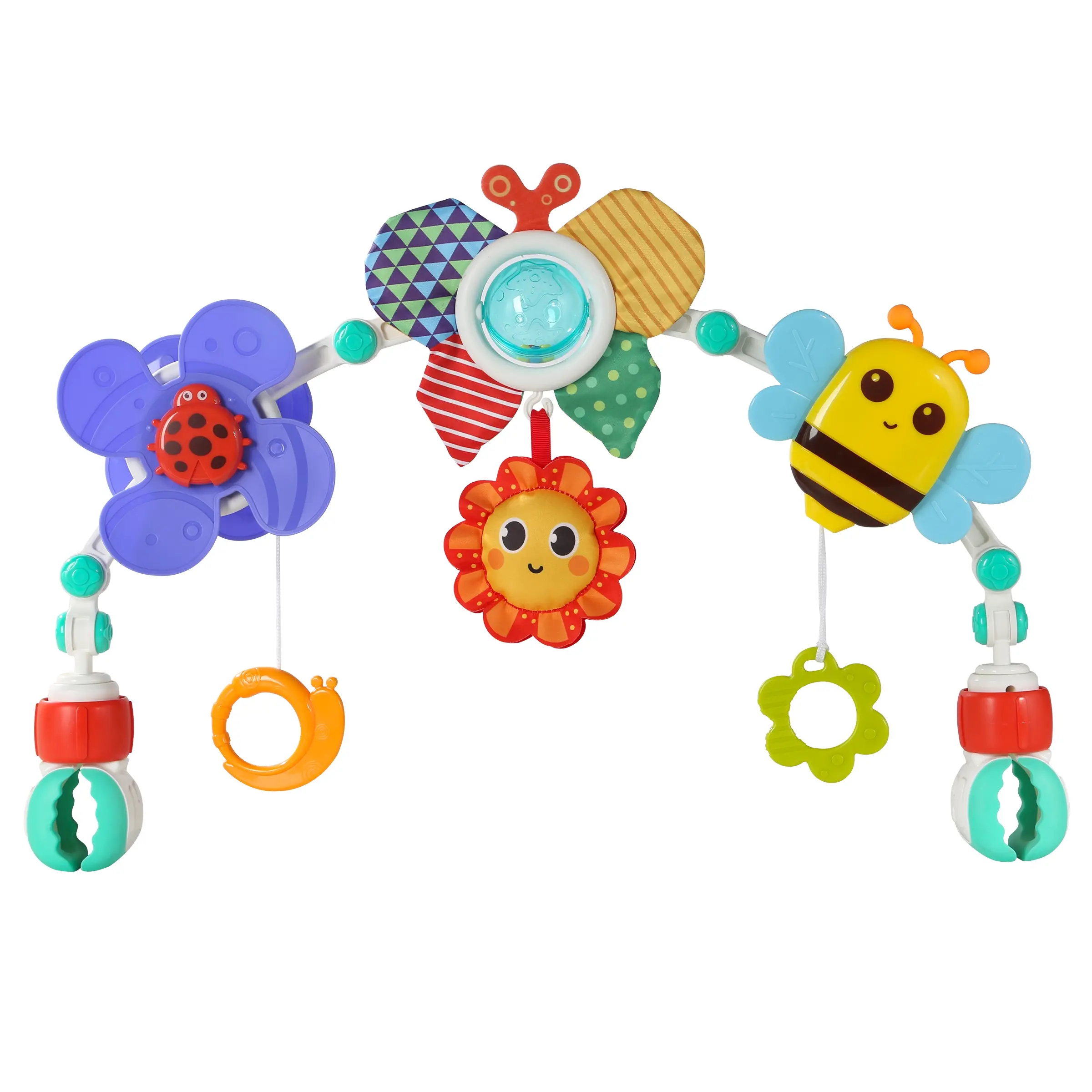 Adjustable Arch Baby Stroller Toy with Hanging Playful Sensory Activity Toys for Motor Skills, Suitable for Universal Crib, Cradle and Car Seat, for Babies 0–18 Months, Boys and Girls