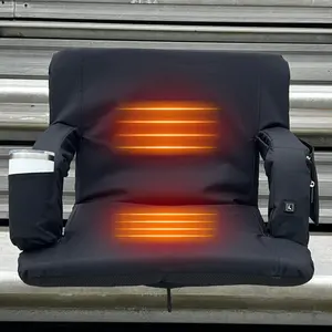 Heated Black 23" Stadium Seat with Armrests