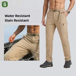 GENUWII Men's Slim Straight Fit Comfort Stretch Spill-resistant Stain Resistant Cargo Work Pants Outdoor Hiking Pants