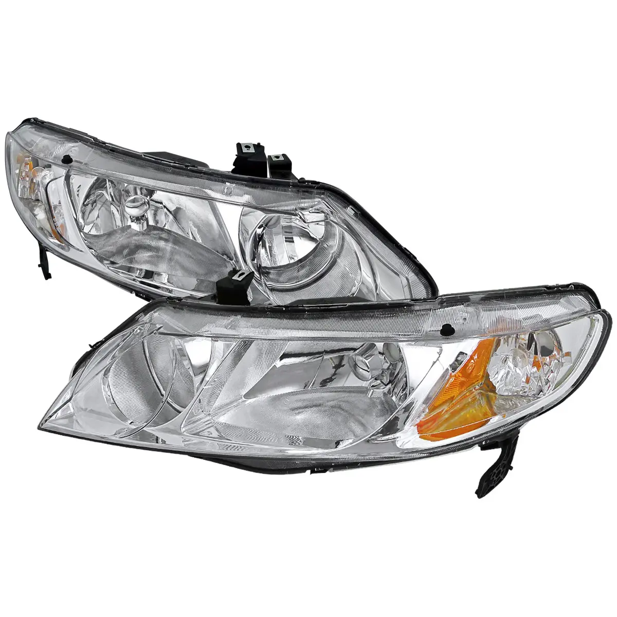 2006-2011 Honda Civic Sedan Crystal Headlights (Chrome Housing/Clear Lens) 2006-2011 Honda Civic Sedan Crystal Headlights (Chrome Housing/Clear Lens)