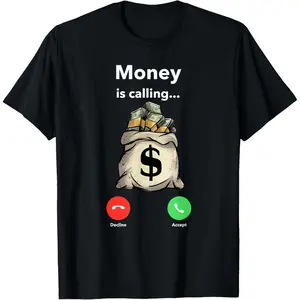 Man's Money Call Gangster Entrepreneur Christmas Hip Hop Gift T-Shirt