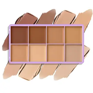 danchel All-in-One 8-Shade Fade Makeup Palette, Full-Face Conceal, Brighten & Contour, Buildable Medium-to-Full Coverage, Soft Matte Finish, Silky Cream Texture, Long-wearing & Non-caking, Suitable for All Skin Tones
