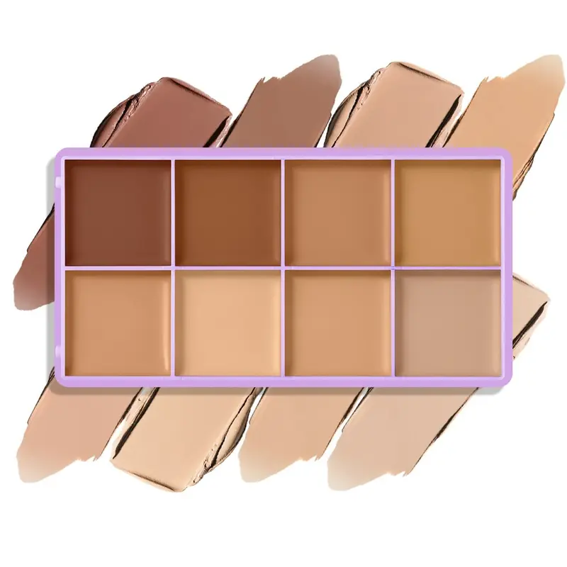 danchel All-in-One 8-Shade Makeup Palette, Concealer, Highlighter, Facial Contouring Makeup, Contour Highlight Face Makeup, Buildable Medium-to-Full Coverage, Soft Matte Finish, Silky Cream Texture, Long-wearing & Non-caking for All Skin Tones