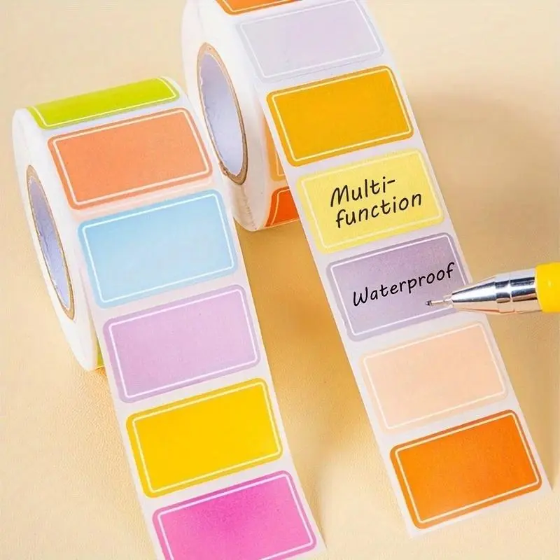 1000 Pcs Waterproof Colorful Index Label Stickers, 2 Rolls, Office & School Supplies Organization, Various Tagging Needs, Name Tags, Sticky Label, Waterproof Labels
