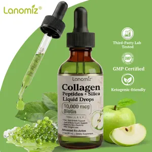 Maximum Strength Collagen & Biotin 10,000mcg Liquid Drops - Advanced "Hair Rescue" & Skin Tightening Formula - Fortified with Bamboo Silica, Hyaluronic Acid & Vit C - All-in-One Multi Collagen (Types I, II, III, V, X) for Skin Firming & Joint Support