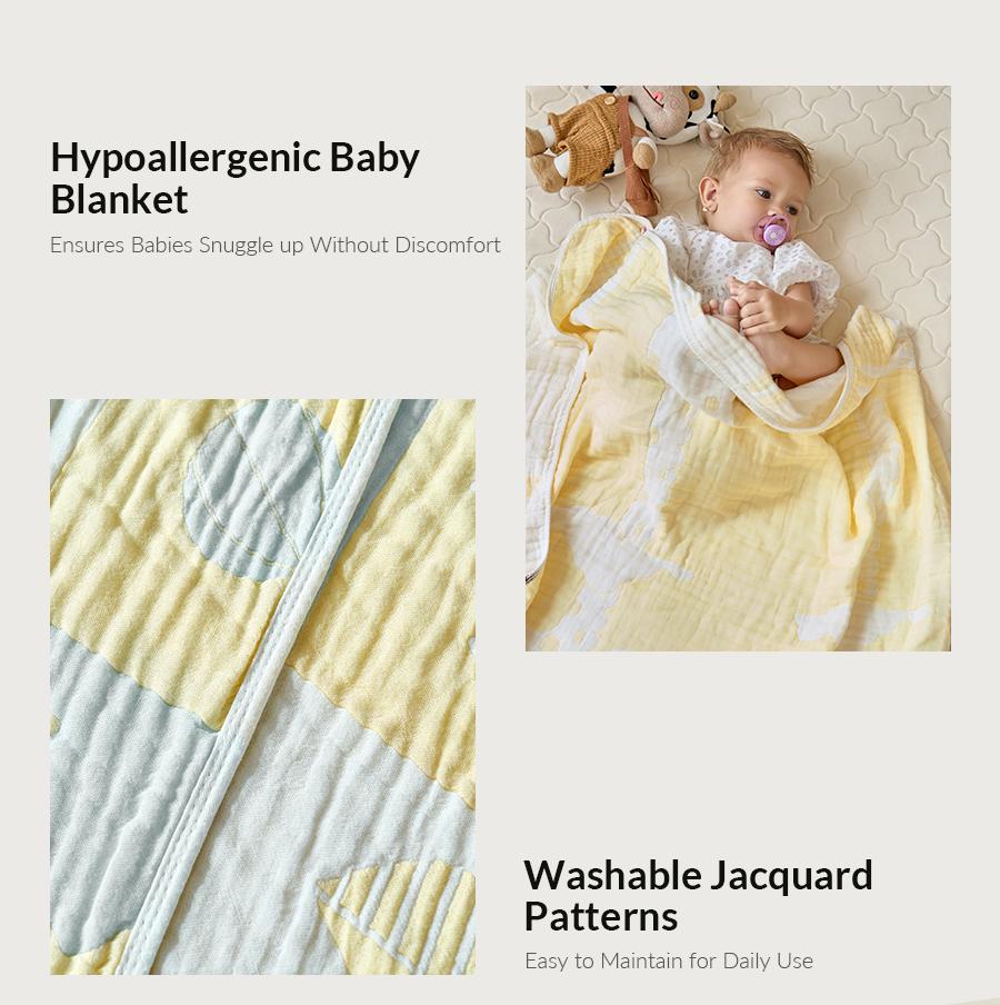 Hulala Hypoallergenic Versatile Soft Baby Blanket, Moisture-Wicking Breathable Blanket, Soft Gentle Delicate Touch, Hypoallergenic Baby Safe, Washable Jacquard Patterns, Versatile Multi-Purpose Use, Charming Practical Gift