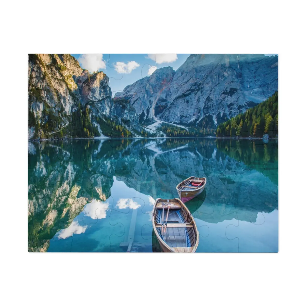 Scenic Boat With Mountains, Puzzle, Multiple Sizes, 30, 110, 252, 500 or 1000 Pieces