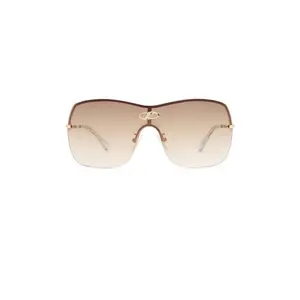 Le Specs Parallel Universe Sunglasses in Gold & Tan Gradient with Gold Flash
