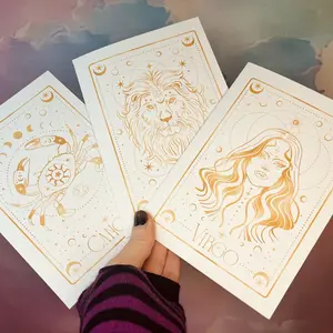 Zodiac Birthday Card – Choose Your Sign – Personalized Astrology Greeting Card – Handmade Gift for Witches & Star Sign Lovers