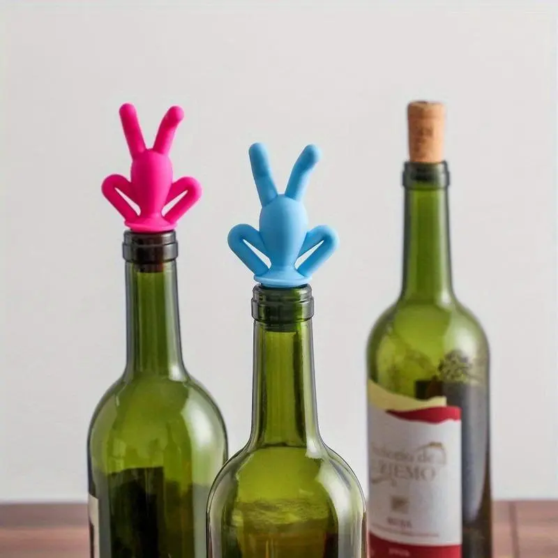 Creative Rabbit Design Wine Stopper, 1 Count Silicone Wine Bottle Cap, Bottle Stopper for Restaurant Red Wine and Champagne