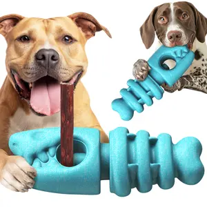 KADTC 2 in 1 Extra-Large Size Durable Dog Bully Stick Holder And Indestructible Fish Bone Chew Toy for Medium/Large Aggressive Chewers Breed Dogs