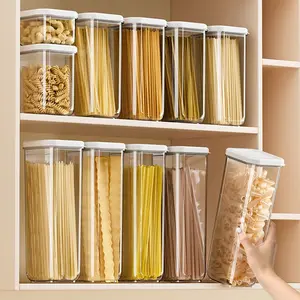 Waterproof Transparent Plastic Kitchen Storage Jar, Grain & Snack Container, Home Food Sealed Box, Simple Design Organizer