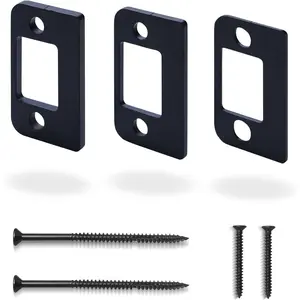 Door Strike Spacer Shim Plates Stainless Steel Set of 3 Different Thickness Door Gap Blocker Kit to Fix Door won’t Stay Closed Block Access to Latch Matte Black 1 Pack