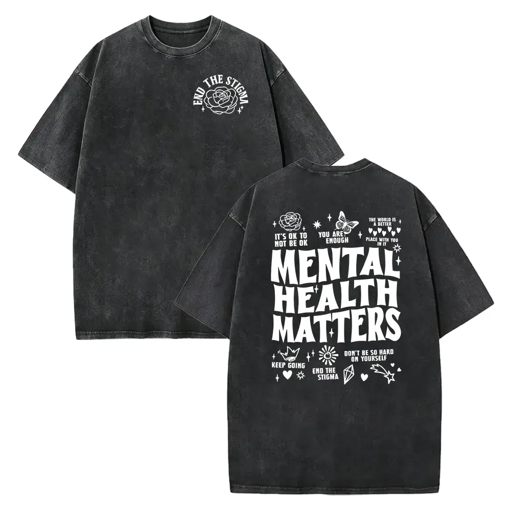 X-Mental Health Matters" T-Shirt, Positive Affirmation Double-Sided Tee