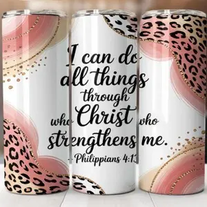 Through Christ | 20oz Skinny sublimation tumbler transfer print out (TRANSFER ONLY, NOT A FINISHED TUMBLER)