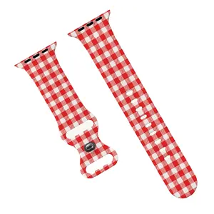 Checkered Apple Watch Band, Soft Silicone Strap, Fits Apple Watch Series 4-10, Se1/2, Ultra1/2/3, Unisex Fashion Accessory