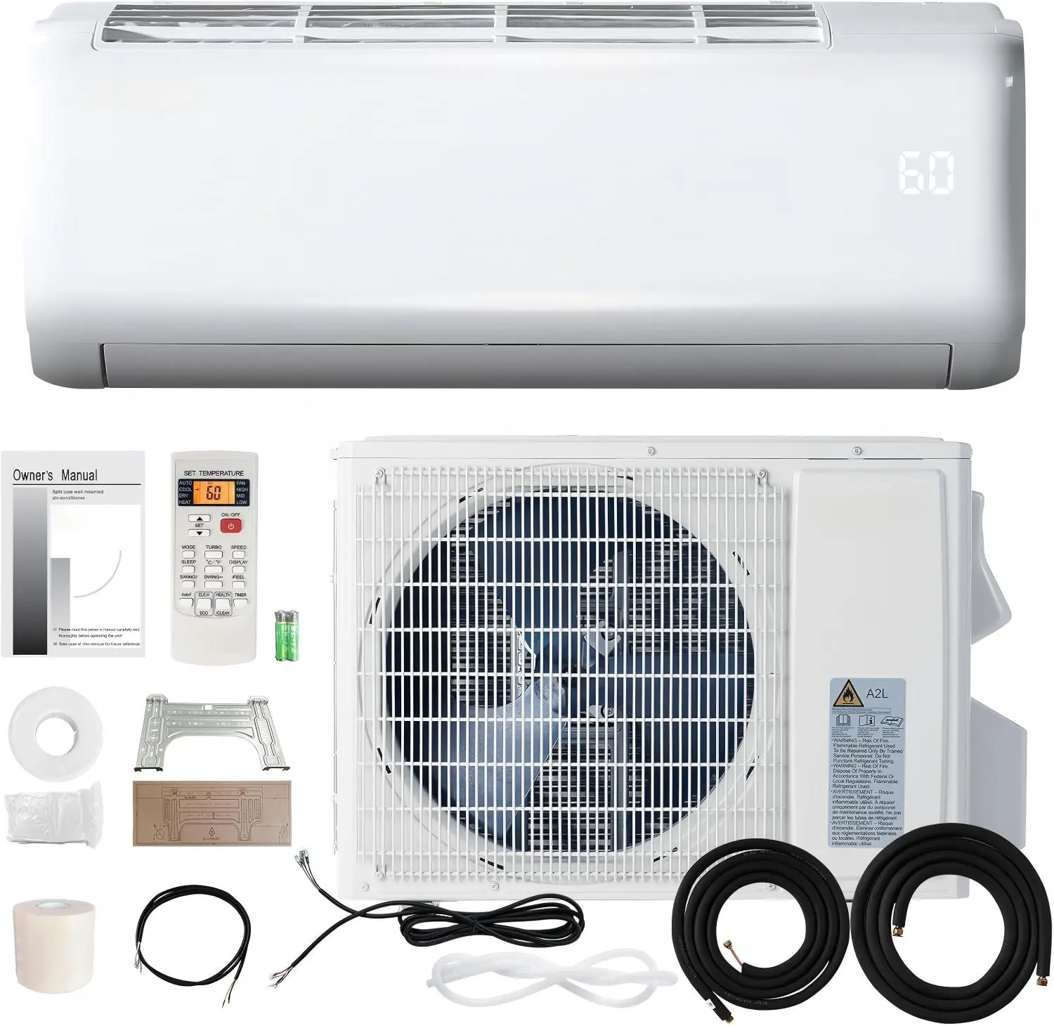 [Summerwins][Ships in 2 Boxes] AMERLIFE 9000 BTU-36,000BTU Mini Split Air Conditioner Heat Pump, Inverter Ductless AC, Cools up to 450-2500 Sq. Ft, Energy-Efficient with Self-Cleaning,