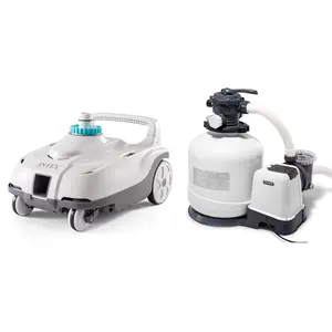 Intex ZX100 Automatic Pressure Side Pool Cleaner with Pool Sand Filter Pump