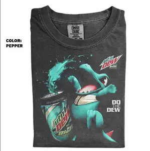 comfort color Totodile x Mountain Dew Baja Blast Shirt, Pocket #Monnster Unisex Streetwear