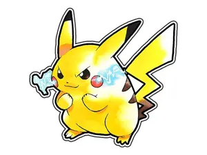 Original Pikachu Yellow Cute Anime Sticker | Waterproof Vinyl Decal for Laptop, Water Bottle, Car, Gamer Gift