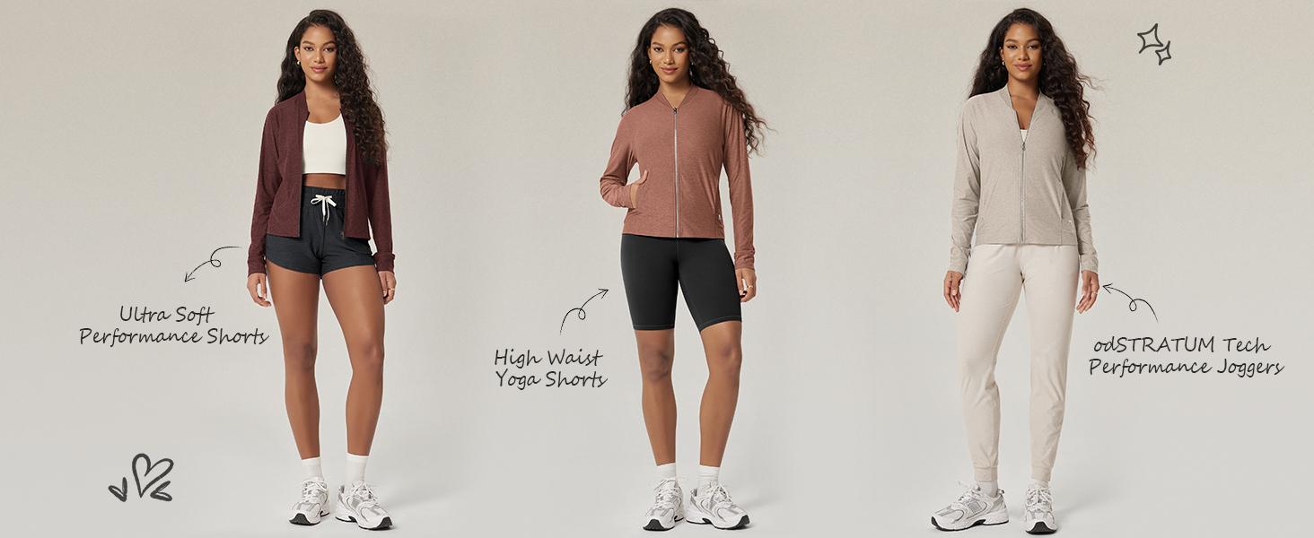 ODODOS Women's Performance Full Zip Track Jacket, Ultra Soft odSTRATUM Tech, UPF 50+ Stand Collar Athletic Top with Pockets ODODOS Women's Performance Full Zip Track Jacket, Ultra Soft odSTRATUM Tech, UPF 50+ Stand Collar Athletic Top with Pockets
