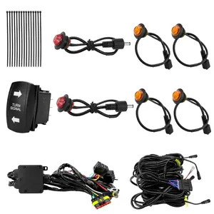 UTV ATV turn signal kit, pre wired plug and play flasher with toggle switch, universal street legal LED light kit, compatible with most 2-seater to 6-seater vehicles