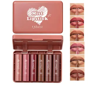 Qibest Matte Rotating Lipstick Pen, Long-LastingEasy Application, Natural Waterproof, Non-Sticky,6 PCS Available, Daily Commute Use