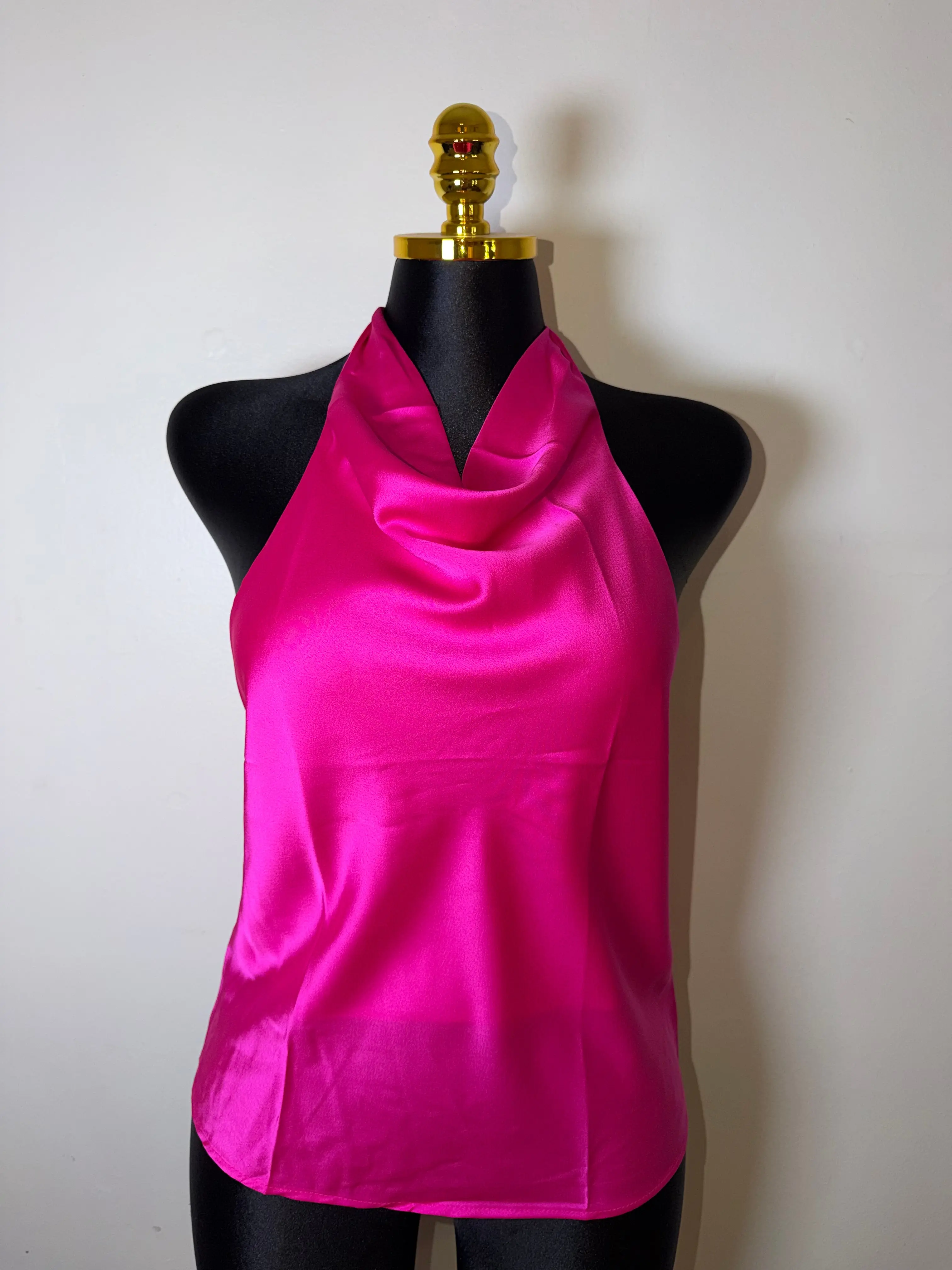 Fuchsia Satin Top