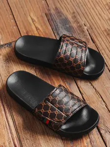 Fashion Classic Floral Slippers Unisex Comfortable Home Outdoor Anti-Slip Cool Sandals Trendy Versatile Couple Shoes Large Size High-End One-Lane Slipper