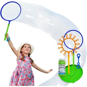 Giant Bubble Wand Set for Kids and Adults with Concentrated Refill, Fun Outdoor and Indoor Activity for Girls, Boys, Toddlers and Children
