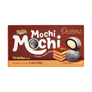 MONGBO Tiramisu Mochi 80g - Soft Japanese-Style Chewy Mochi Snacks, Authentic Taiwanese Dessert, Individually Wrapped