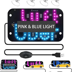 Car LED Light Sign, Taxi Windshield LED Sign, Car LED Sticker with Suction Cup USB Plug, Suitable for Cars Trucks Suvs, Car Stickers, Car Decals, Car Accessory