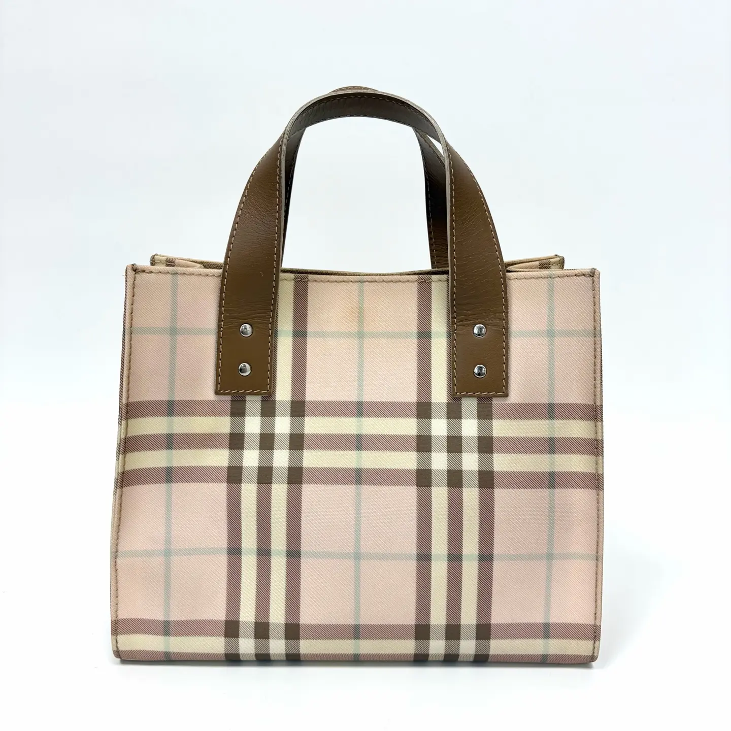 Pre-owned BURBERRY Pink Classic Check Patchwork Tote 2005 N22169124
