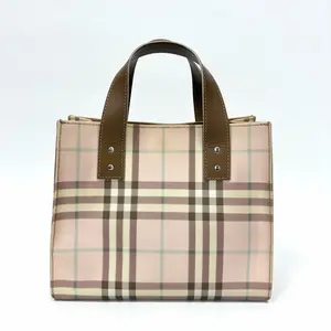 Pre-owned BURBERRY Pink Classic Check Patchwork Tote 2005 N22169124