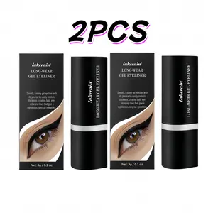 2pcs waterproof gel eyeliners, quick-drying black liquid eyeliner, for cat eye looks and smoky eyes – an all-in-one beauty gift designed for women and teens, with waterproof and sweat-resistant functions.