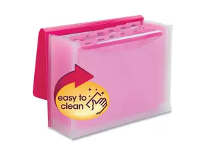 Smead Vibrant Line Plastic Accordion File 12-Pocket Letter Size Pink/Clear (70864) Smead Vibrant Line Plastic Accordion File 12-Pocket Letter Size Pink/Clear (70864)