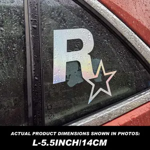 1 PC Rock Star Car Stickers, Reflective Decals for Auto Rearview Mirror & Fuel Tank Cap, Windshield Sticker, Vehicle Exterior Decoration, Enhance Your Vehicle Style, Perfect Fit for Cars & Motorcycles, Car Accessories