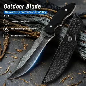 Household kitchen chopping knives, stainless - steel blades are extremely sharp, portable outdoor meat - cutting knives, fruit knives with sheaths, suitable for use in the kitchen, for barbecues and camping.