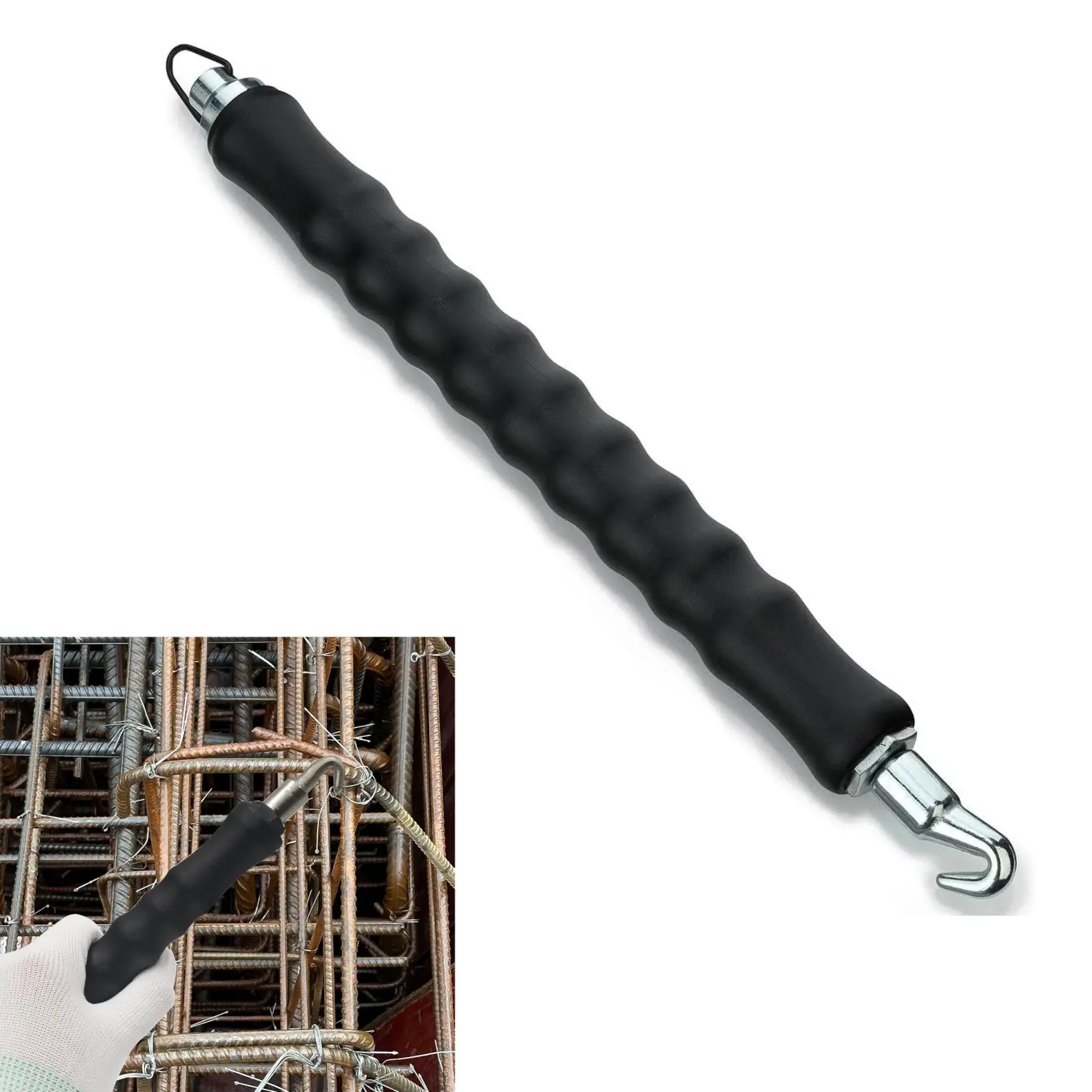 GJANSH Automatic Rebar Wire Tool | Updated Model | Reinforced Spring with Improved Recoil and Reload Action, Ergonomic Rubber Handle