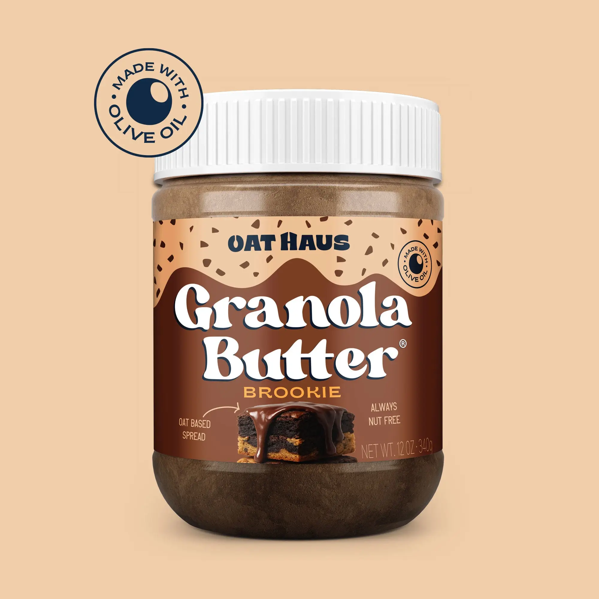 Brookie Granola Butter - 12oz Flavorful Granola Butter, Vegan & Healthy, Perfect for Breakfast or Snacking