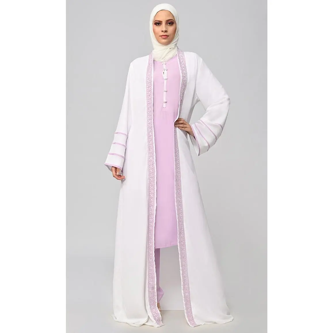 Tunic Set with Embroidered Shrug & Pants – Summer Wear