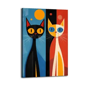 Abstract Cats HomeDecor WallArt LivingRoom Canvas for Bedroom Decor Canvas Poster Aesthetic Office Bathroom Painting Picture Print Modern Family