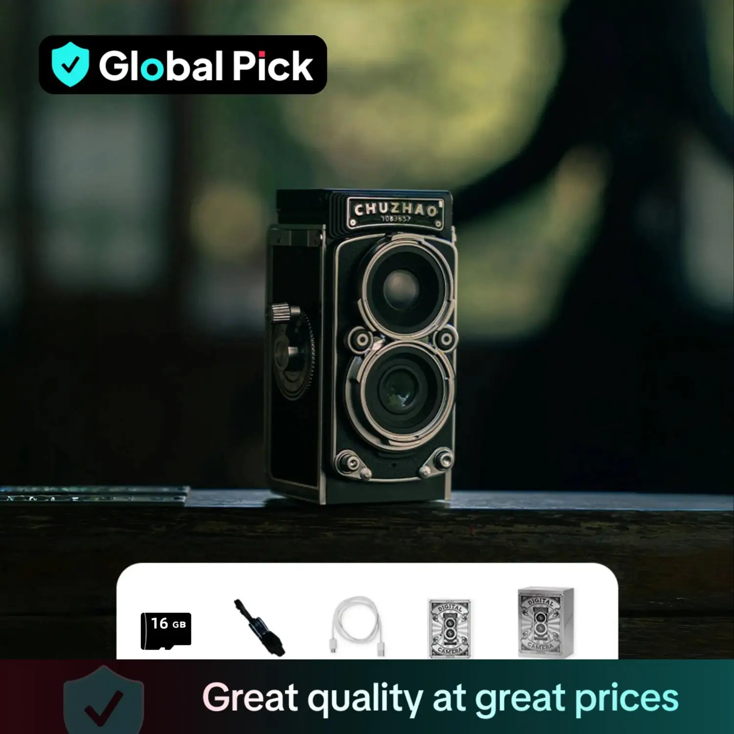 Portable Mini Digital Camera, USB Rechargeable Vintage Vlogging Cameras with Accessories, High Definition Camera, Point & Shoot Camera for Home & Outd