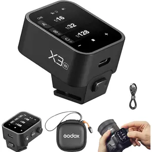 Godox X3N TTL Wireless Flash Trigger,HD OLED Screen Touch Screen Flash Transmitter for Nikon Cameras,2.4GHz Godox Wireless X system,Quick Charge Always Ready Built-in Battery(Godox X2T-N/Xpro-N/XProII-N Upgrade Version)