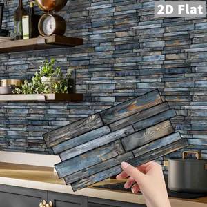 12/24/48 Sheets Premium Decorative Self-Adhesive Kitchen Tiles,Easy Self-Adhesive For Bathroom Kitchen Home​​,Striped Marble Waterproof Vinyl Backsplash, Marble Pattern Sticker
