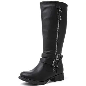 GLOBALWIN Women's Knee High Boots Fashion Comfortable Riding Boots For Women Low Heel Footwear Girl