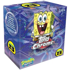 2025 Topps Chrome Sapphire Spongebob Squarepants Hobby 25th Anniversary Box - Entertainment Trading Cards Collectibles